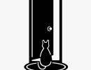 cat waiting door black