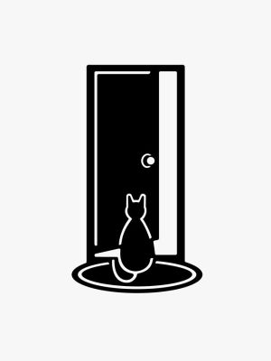 cat waiting door black cat waiting door black